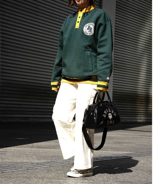 VARSITY LEATHER MINI-BOSTON BAG/ バーシティーレザー ミニボストンバッグ