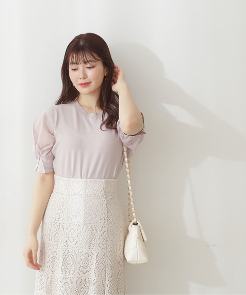 PROPORTION BODY DRESSING（プロポーションボディドレッシング）の「ドロップシアースリーブニット / 1212170308（ニット/セーター・レディース・ベージュ/パープル/ホワイト系その他・FREE）」の2枚目の写真