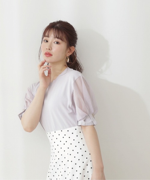 PROPORTION BODY DRESSING（プロポーションボディドレッシング）の「ドロップシアースリーブニット / 1212170308（ニット/セーター・レディース・ベージュ/パープル/ホワイト系その他・FREE）」の3枚目の写真