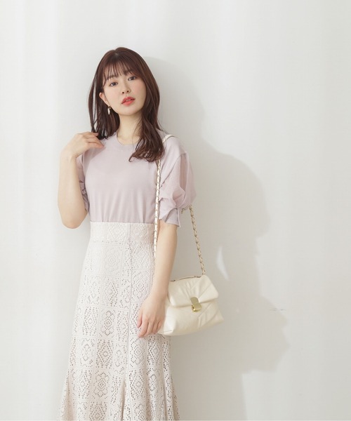 PROPORTION BODY DRESSING（プロポーションボディドレッシング）の「ドロップシアースリーブニット / 1212170308（ニット/セーター・レディース・ベージュ/パープル/ホワイト系その他・FREE）」の9枚目の写真