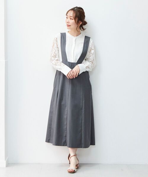le.coeur blanc（ルクールブラン）の「セミフレア2wayジャンパースカート（ジャンパースカート・レディース・ブラック/グレー・38/36）」の19枚目の写真