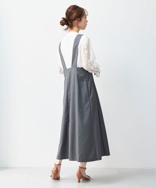 le.coeur blanc（ルクールブラン）の「セミフレア2wayジャンパースカート（ジャンパースカート・レディース・ブラック/グレー・38/36）」の6枚目の写真