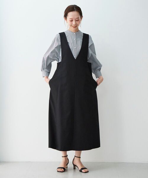 le.coeur blanc（ルクールブラン）の「セミフレア2wayジャンパースカート（ジャンパースカート・レディース・ブラック/グレー・38/36）」の14枚目の写真