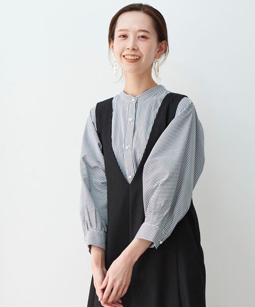 le.coeur blanc（ルクールブラン）の「セミフレア2wayジャンパースカート（ジャンパースカート・レディース・ブラック/グレー・38/36）」の7枚目の写真