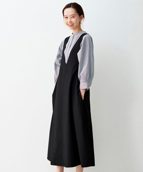 le.coeur blanc（ルクールブラン）の「セミフレア2wayジャンパースカート（ジャンパースカート・レディース・ブラック/グレー・38/36）」の17枚目の写真