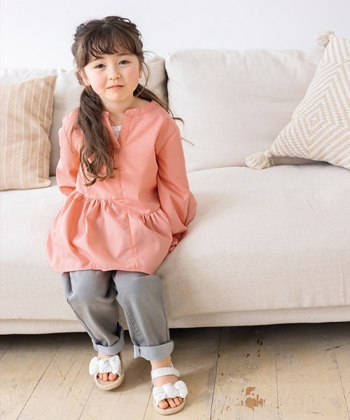 lulpini(ルルピー二)の「kids アシメギャザーブラウス(シャツ/ブラウス・キッズ・ラベンダー/イエロー/ピンク・S/M/L)」の3枚目の写真