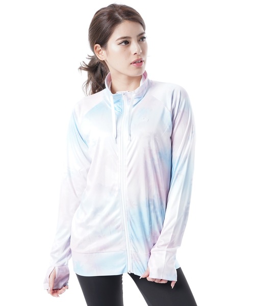 BENETTON (UNITED COLORS OF BENETTON)(ベネトンユナイテッドカラーズオブベネトン)の「【BENETTON:ベネトン】レディースプリントUVラッシュガード(ラッシュガード・レディース・ブルー/グリーン/コーラルピンク・MEDIUM/LARGE/X-LARGE)」の3枚目の写真