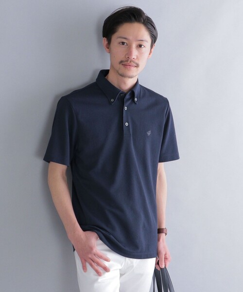 SHIPS（シップス）の「*SHIPS: 吸水速乾・UVケア Drymix（R) ワンポイント ロゴ ボタンダウン ポロシャツ（ポロシャツ・メンズ・ライトグレー/ブラック/ベージュ/ネイビー/ピンク/ブルー/ダークグレー/ロイヤルブルー/ライトブルー・SMALL/MEDIUM/LARGE/X-LARGE/XX-LARGE）」の7枚目の写真