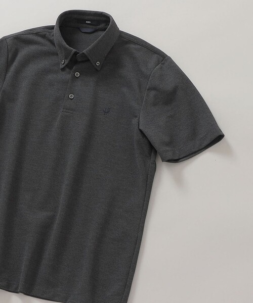 SHIPS（シップス）の「*SHIPS: 吸水速乾・UVケア Drymix（R) ワンポイント ロゴ ボタンダウン ポロシャツ（ポロシャツ・メンズ・ライトグレー/ブラック/ベージュ/ネイビー/ピンク/ブルー/ダークグレー/ロイヤルブルー/ライトブルー・SMALL/MEDIUM/LARGE/X-LARGE/XX-LARGE）」の4枚目の写真