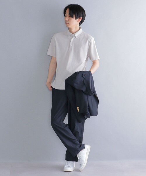 SHIPS（シップス）の「*SHIPS: 吸水速乾・UVケア Drymix（R) ワンポイント ロゴ ボタンダウン ポロシャツ（ポロシャツ・メンズ・ライトグレー/ブラック/ベージュ/ネイビー/ピンク/ブルー/ダークグレー/ロイヤルブルー/ライトブルー・SMALL/MEDIUM/LARGE/X-LARGE/XX-LARGE）」の12枚目の写真
