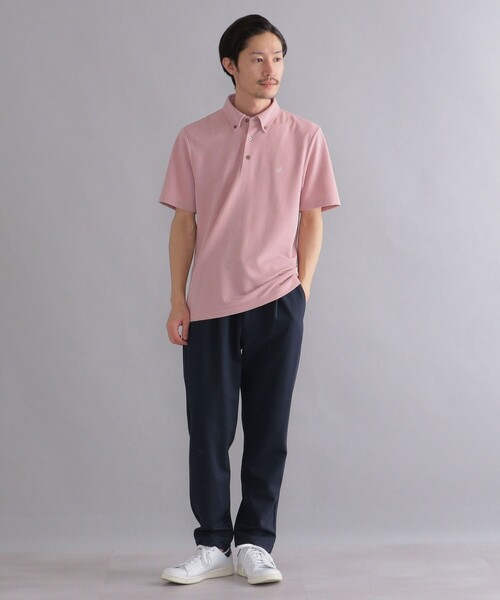 SHIPS（シップス）の「*SHIPS: 吸水速乾・UVケア Drymix（R) ワンポイント ロゴ ボタンダウン ポロシャツ（ポロシャツ・メンズ・ライトグレー/ブラック/ベージュ/ネイビー/ピンク/ブルー/ダークグレー/ロイヤルブルー/ライトブルー・SMALL/MEDIUM/LARGE/X-LARGE/XX-LARGE）」の14枚目の写真