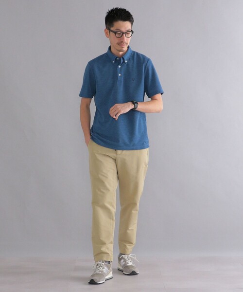 SHIPS（シップス）の「*SHIPS: 吸水速乾・UVケア Drymix（R) ワンポイント ロゴ ボタンダウン ポロシャツ（ポロシャツ・メンズ・ライトグレー/ブラック/ベージュ/ネイビー/ピンク/ブルー/ダークグレー/ロイヤルブルー/ライトブルー・SMALL/MEDIUM/LARGE/X-LARGE/XX-LARGE）」の15枚目の写真
