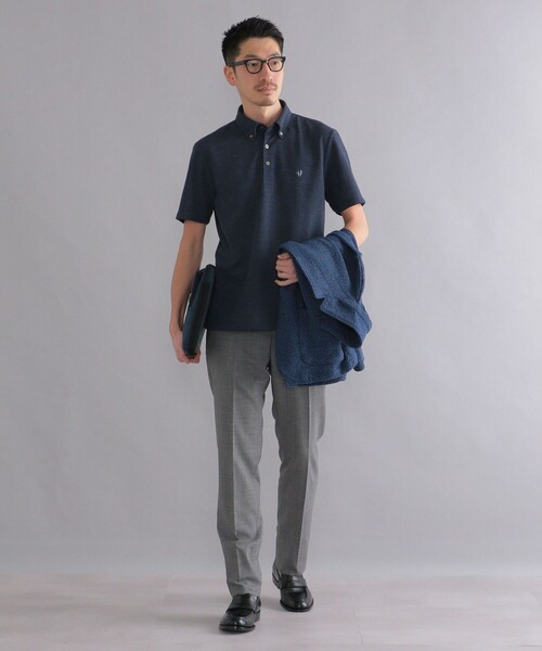 SHIPS（シップス）の「*SHIPS: 吸水速乾・UVケア Drymix（R) ワンポイント ロゴ ボタンダウン ポロシャツ（ポロシャツ・メンズ・ライトグレー/ブラック/ベージュ/ネイビー/ピンク/ブルー/ダークグレー/ロイヤルブルー/ライトブルー・SMALL/MEDIUM/LARGE/X-LARGE/XX-LARGE）」の16枚目の写真
