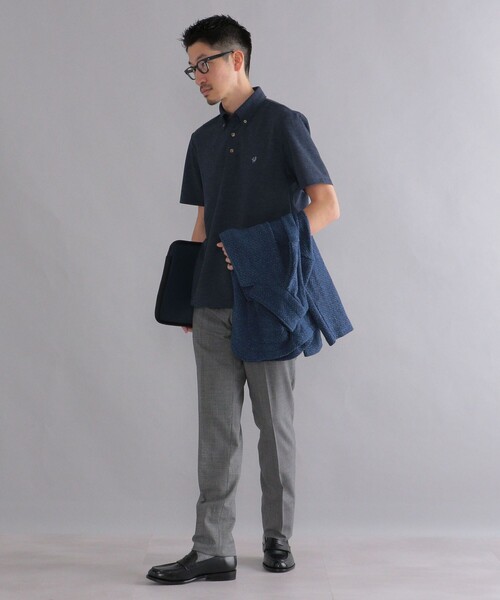 SHIPS（シップス）の「*SHIPS: 吸水速乾・UVケア Drymix（R) ワンポイント ロゴ ボタンダウン ポロシャツ（ポロシャツ・メンズ・ライトグレー/ブラック/ベージュ/ネイビー/ピンク/ブルー/ダークグレー/ロイヤルブルー/ライトブルー・SMALL/MEDIUM/LARGE/X-LARGE/XX-LARGE）」の18枚目の写真