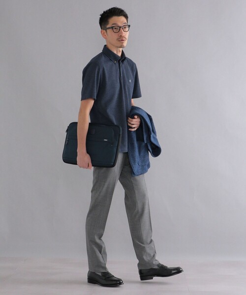 SHIPS（シップス）の「*SHIPS: 吸水速乾・UVケア Drymix（R) ワンポイント ロゴ ボタンダウン ポロシャツ（ポロシャツ・メンズ・ライトグレー/ブラック/ベージュ/ネイビー/ピンク/ブルー/ダークグレー/ロイヤルブルー/ライトブルー・SMALL/MEDIUM/LARGE/X-LARGE/XX-LARGE）」の21枚目の写真