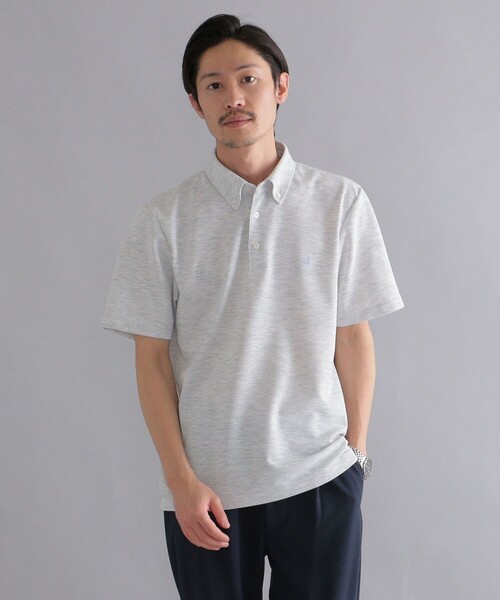 SHIPS（シップス）の「*SHIPS: 吸水速乾・UVケア Drymix（R) ワンポイント ロゴ ボタンダウン ポロシャツ（ポロシャツ・メンズ・ライトグレー/ブラック/ベージュ/ネイビー/ピンク/ブルー/ダークグレー/ロイヤルブルー/ライトブルー・SMALL/MEDIUM/LARGE/X-LARGE/XX-LARGE）」の22枚目の写真