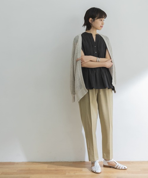 URBAN RESEARCH（アーバンリサーチ）の「ドロストテーパードパンツ（その他パンツ・レディース・チャコールグレー/グリーン系その他/チェック・38/36/34）」の15枚目の写真