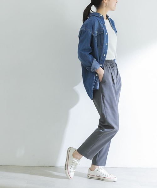 URBAN RESEARCH（アーバンリサーチ）の「ドロストテーパードパンツ（その他パンツ・レディース・チャコールグレー/グリーン系その他/チェック・38/36/34）」の19枚目の写真