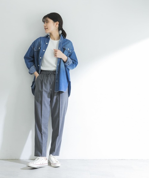 URBAN RESEARCH（アーバンリサーチ）の「ドロストテーパードパンツ（その他パンツ・レディース・チャコールグレー/グリーン系その他/チェック・38/36/34）」の20枚目の写真