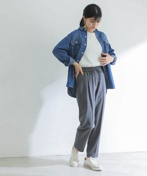 URBAN RESEARCH（アーバンリサーチ）の「ドロストテーパードパンツ（その他パンツ・レディース・チャコールグレー/グリーン系その他/チェック・38/36/34）」の21枚目の写真