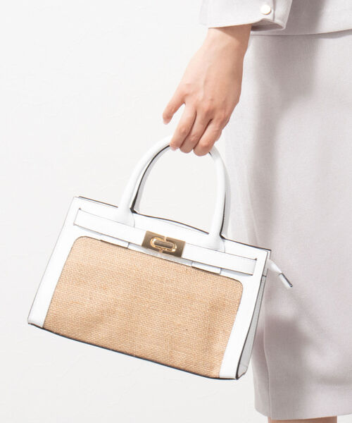 PAOLA NUTTI  （パオラヌッティ）の「【PAOLA NUTTI/パオラヌッティ】ストロー調レザートートS（トートバッグ・レディース・ホワイト系その他4/ブラック系その他3・FREE）」の2枚目の写真