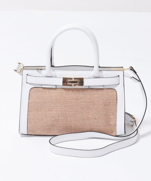 PAOLA NUTTI  （パオラヌッティ）の「【PAOLA NUTTI/パオラヌッティ】ストロー調レザートートS（トートバッグ・レディース・ホワイト系その他4/ブラック系その他3・FREE）」の3枚目の写真