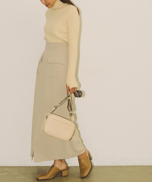 Aunt Marie's（アントマリーズ）の「フロントポケットロングナロースカート / セットアップ対応（スカート・レディース・ブラック/アイボリー/ブラウン・FREE）」の16枚目の写真