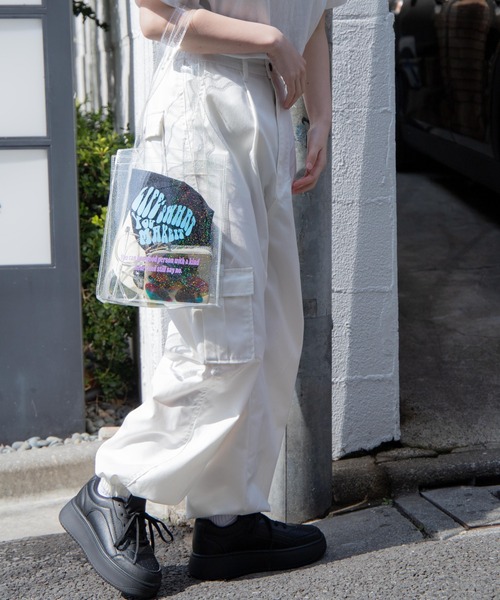 WEGO（ウィゴー）の「WEGO/ミニクリアトート（トートバッグ・レディース・ブラック/その他1/ホワイト系その他・FREE）」の10枚目の写真