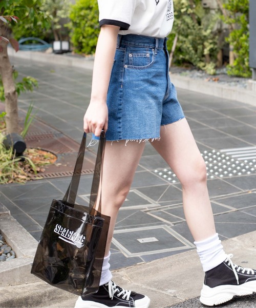 WEGO（ウィゴー）の「WEGO/ミニクリアトート（トートバッグ・レディース・ブラック/その他1/ホワイト系その他・FREE）」の7枚目の写真