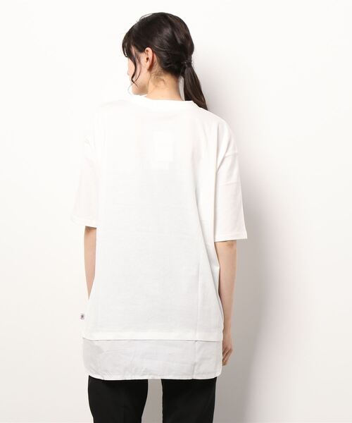 libelle more(リベル モア)の「USAコットン 接触冷感重ね着風プルオーバー(Tシャツ/カットソー・レディース・カーキ/ブラック/オフホワイト/ベージュ/ブルー・M)」の7枚目の写真