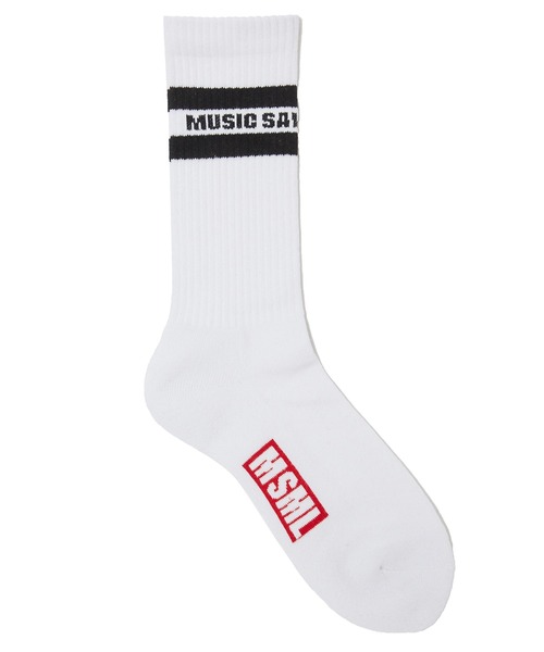 MSML（エムエスエムエル）の「LINE SOX（ソックス/靴下・メンズ・ブラック×ブラック/ブラック×レッド・FREE）」の8枚目の写真