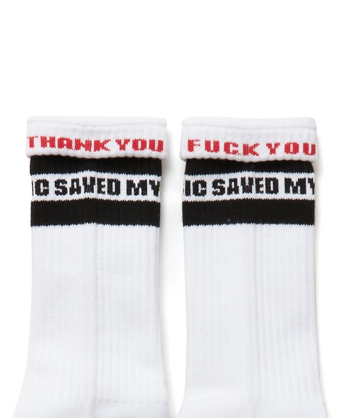 MSML（エムエスエムエル）の「LINE SOX（ソックス/靴下・メンズ・ブラック×ブラック/ブラック×レッド・FREE）」の5枚目の写真