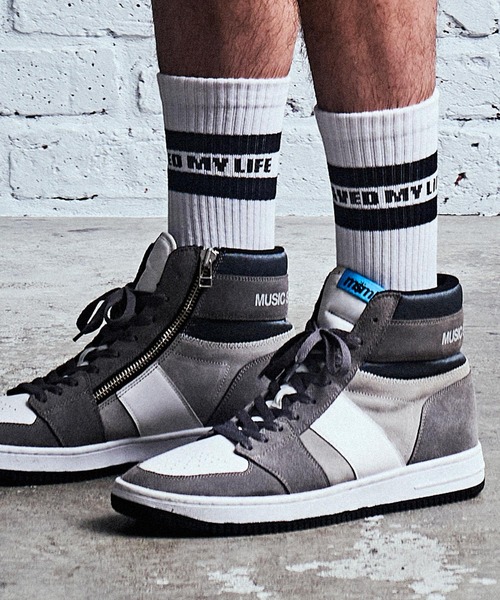 MSML（エムエスエムエル）の「LINE SOX（ソックス/靴下・メンズ・ブラック×ブラック/ブラック×レッド・FREE）」の10枚目の写真