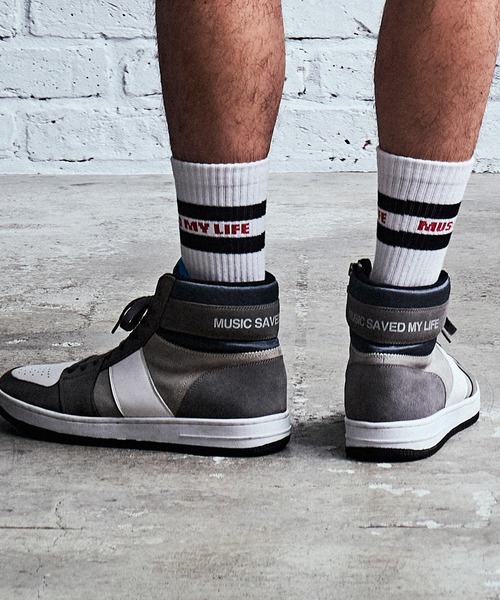 MSML（エムエスエムエル）の「LINE SOX（ソックス/靴下・メンズ・ブラック×ブラック/ブラック×レッド・FREE）」の6枚目の写真