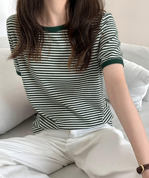 LADYMADE（レディメイド）の「ボーダーカットソー（Tシャツ/カットソー・レディース・ブラック/グリーン/ブラウン・S/M/L）」の3枚目の写真
