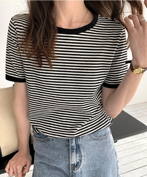 LADYMADE（レディメイド）の「ボーダーカットソー（Tシャツ/カットソー・レディース・ブラック/グリーン/ブラウン・S/M/L）」の12枚目の写真