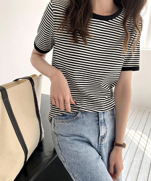 LADYMADE（レディメイド）の「ボーダーカットソー（Tシャツ/カットソー・レディース・ブラック/グリーン/ブラウン・S/M/L）」の6枚目の写真