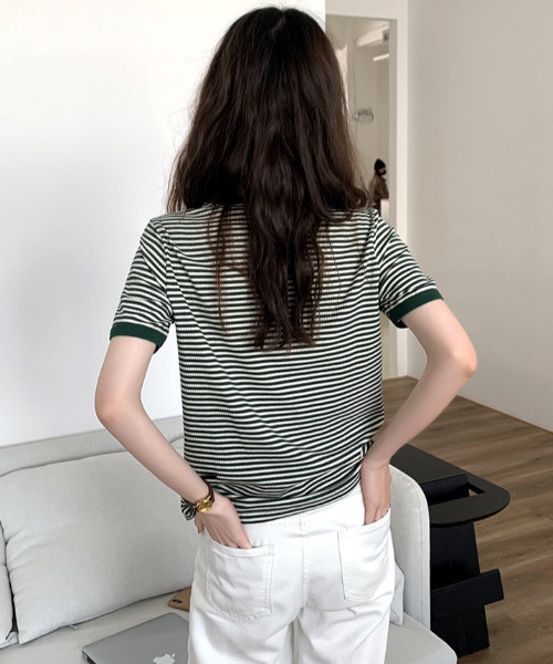 LADYMADE（レディメイド）の「ボーダーカットソー（Tシャツ/カットソー・レディース・ブラック/グリーン/ブラウン・S/M/L）」の16枚目の写真