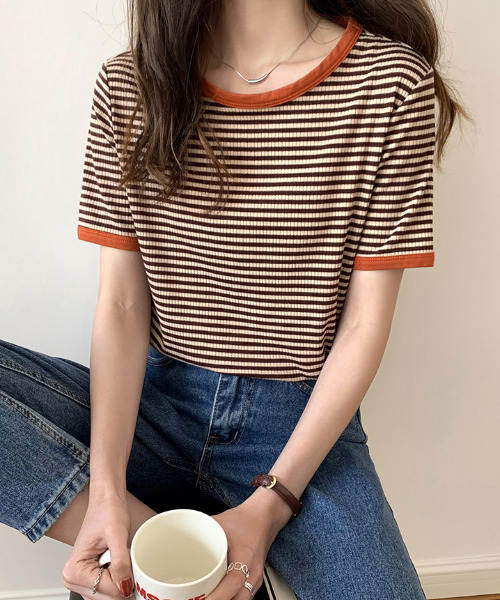 LADYMADE（レディメイド）の「ボーダーカットソー（Tシャツ/カットソー・レディース・ブラック/グリーン/ブラウン・S/M/L）」の14枚目の写真