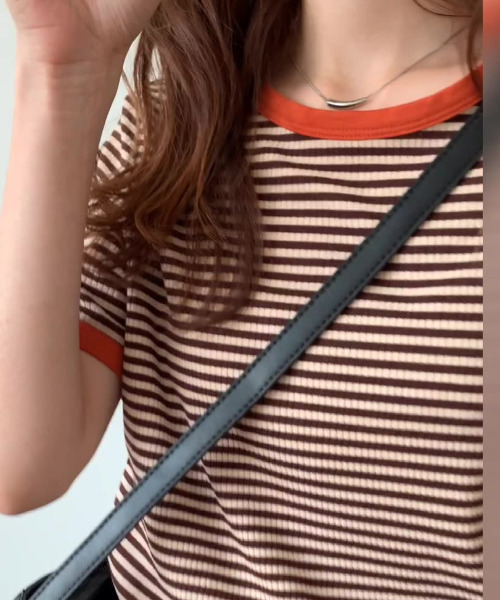 LADYMADE（レディメイド）の「ボーダーカットソー（Tシャツ/カットソー・レディース・ブラック/グリーン/ブラウン・S/M/L）」の4枚目の写真