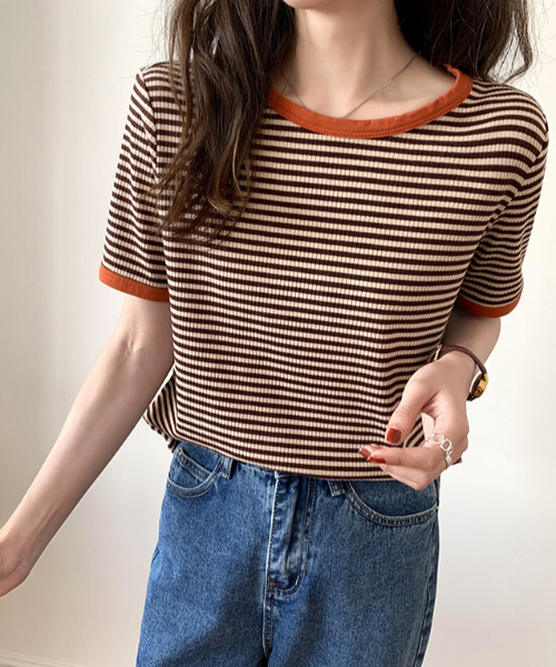 LADYMADE（レディメイド）の「ボーダーカットソー（Tシャツ/カットソー・レディース・ブラック/グリーン/ブラウン・S/M/L）」の8枚目の写真