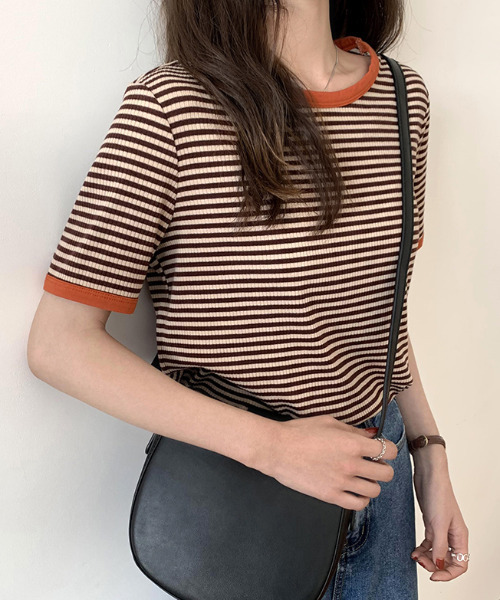 LADYMADE（レディメイド）の「ボーダーカットソー（Tシャツ/カットソー・レディース・ブラック/グリーン/ブラウン・S/M/L）」の7枚目の写真