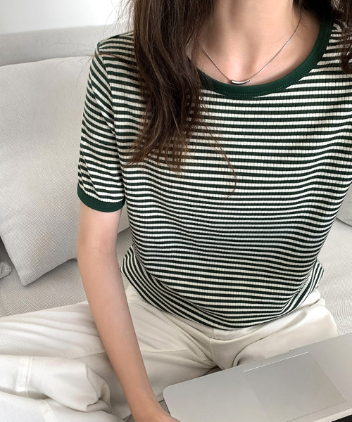 LADYMADE（レディメイド）の「ボーダーカットソー（Tシャツ/カットソー・レディース・ブラック/グリーン/ブラウン・S/M/L）」の17枚目の写真