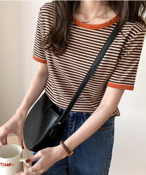 LADYMADE（レディメイド）の「ボーダーカットソー（Tシャツ/カットソー・レディース・ブラック/グリーン/ブラウン・S/M/L）」の5枚目の写真