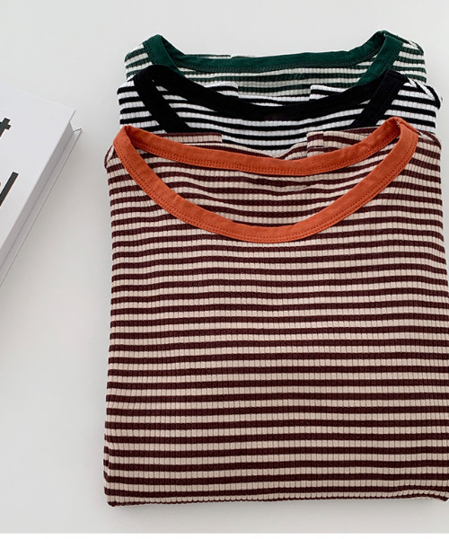 LADYMADE（レディメイド）の「ボーダーカットソー（Tシャツ/カットソー・レディース・ブラック/グリーン/ブラウン・S/M/L）」の9枚目の写真
