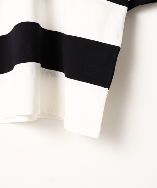 WEGO(ウィゴー)の「WEGO/ヘビーウエイト ワイドボーダーBIGポロ(ポロシャツ・メンズ・ホワイト/ダークグリーン/イエロー・LARGE/MEDIUM)」の19枚目の写真