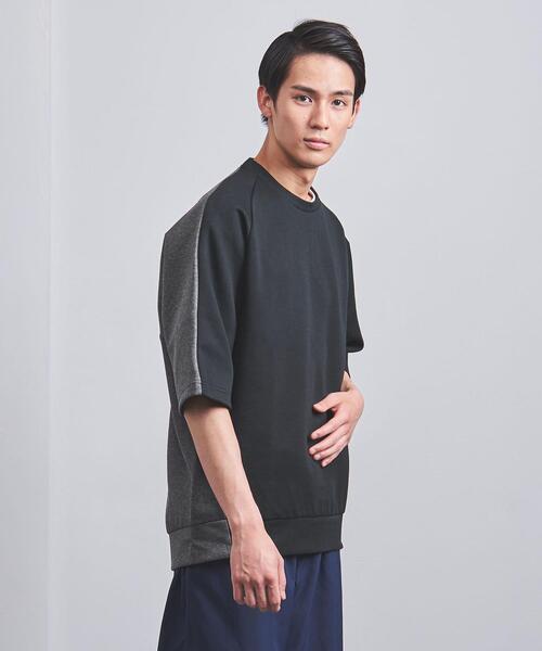 EN ROUTE(アンルート)の「<EN ROUTE(アンルート)> コットン/ポリエステル ダンボールニット ショートスリーブ(Tシャツ/カットソー・メンズ・ブラック/ネイビー・1/2/3)」の2枚目の写真
