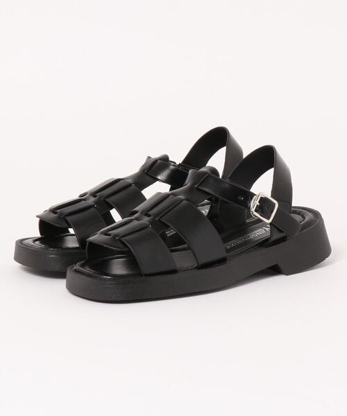 Shoes in Closet(シューズインクローゼット)の「超軽量 スクエアトゥ グルカサンダル 864(サンダル・レディース・ブラック/アイボリー・#5/#6/#4/#3/#1/#2)」の18枚目の写真