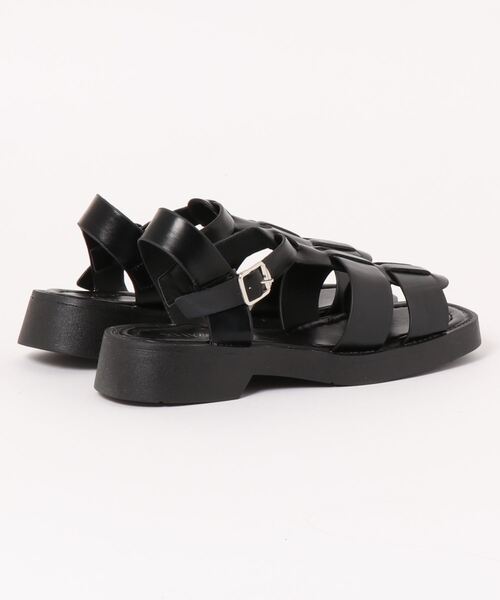 Shoes in Closet(シューズインクローゼット)の「超軽量 スクエアトゥ グルカサンダル 864(サンダル・レディース・ブラック/アイボリー・#5/#6/#4/#3/#1/#2)」の19枚目の写真