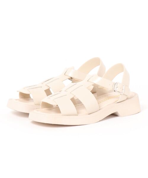 Shoes in Closet(シューズインクローゼット)の「超軽量 スクエアトゥ グルカサンダル 864(サンダル・レディース・ブラック/アイボリー・#5/#6/#4/#3/#1/#2)」の21枚目の写真